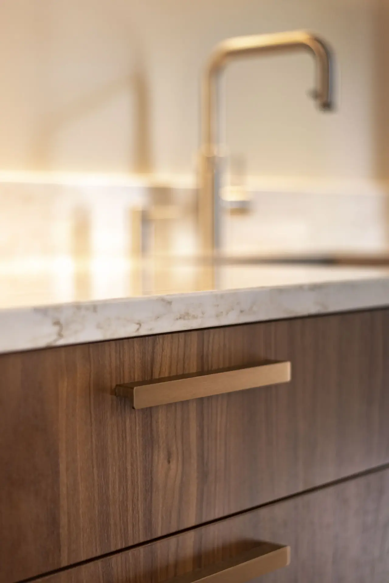Kitchen with a walnut finish
